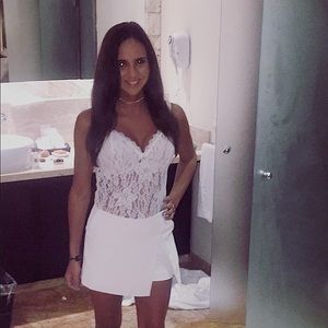 white lace bodysuit